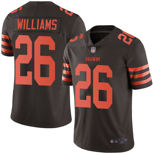 Nike Browns #26 Greedy Williams Brown Youth Stitched NFL Limited Rush Jersey