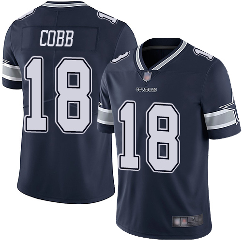 Nike Cowboys #18 Randall Cobb Navy Blue Team Color Youth Stitched NFL Vapor Untouchable Limited Jersey