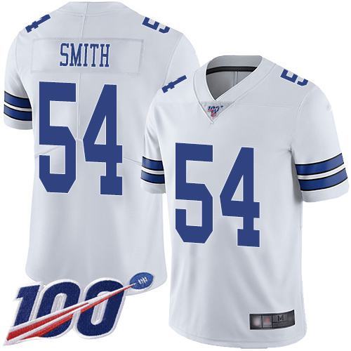 Cowboys #54 Jaylon Smith White Youth Stitched Football 100th Season Vapor Limited Jersey