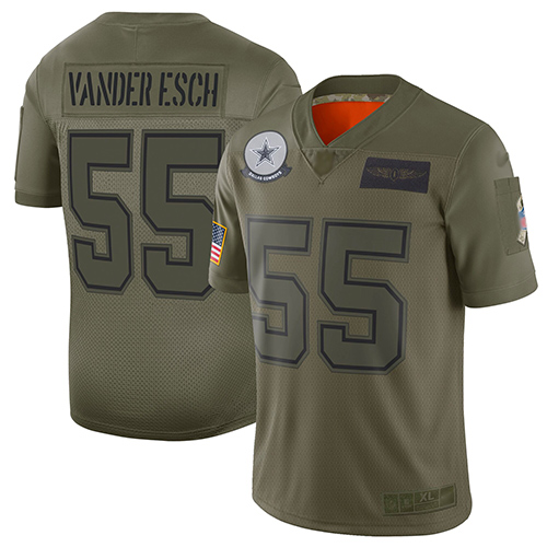 Cowboys #55 Leighton Vander Esch Camo Youth Stitched Football Limited 2019 Salute to Service Jersey