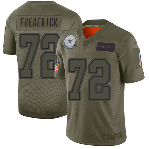 Cowboys #72 Travis Frederick Camo Youth Stitched Football Limited 2019 Salute to Service Jersey