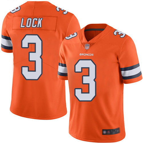 Nike Broncos #3 Drew Lock Orange Youth Stitched NFL Limited Rush Jersey