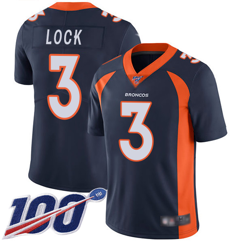 Broncos #3 Drew Lock Navy Blue Alternate Youth Stitched Football 100th Season Vapor Limited Jersey Broncos #3 Drew Lock Navy Blue Alternate Youth Stitched Football 100th Season Vapor Limited Jersey