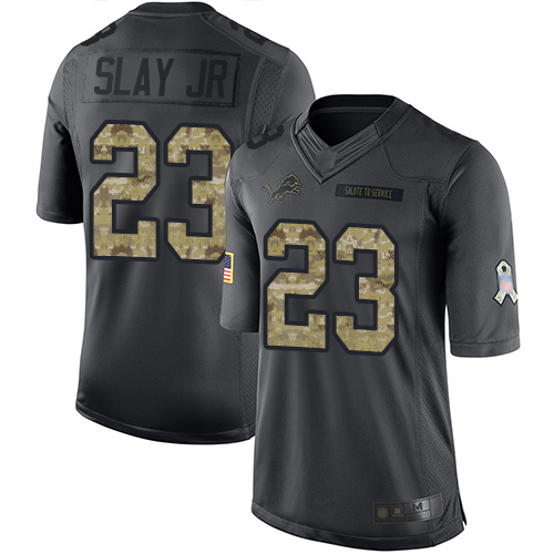 Lions #23 Darius Slay Jr Black Youth Stitched Football Limited 2016 Salute to Service Jersey