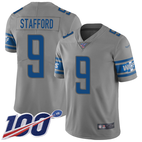 Lions #9 Matthew Stafford Gray Youth Stitched Football Limited Inverted Legend 100th Season Jersey Lions #9 Matthew Stafford Gray Youth Stitched Football Limited Inverted Legend 100th Season Jersey