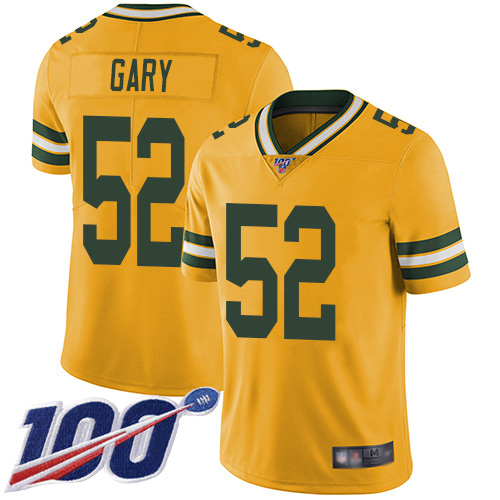 Packers #52 Rashan Gary Gold Youth Stitched Football Limited Inverted Legend 100th Season Jersey