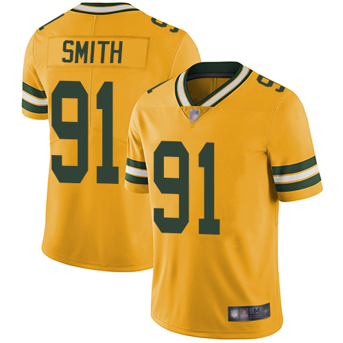 Packers #91 Preston Smith Yellow Youth Stitched Football Limited Rush Jersey