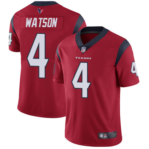 Texans #4 Deshaun Watson Red Alternate Youth Stitched Football Vapor Untouchable Limited Jersey