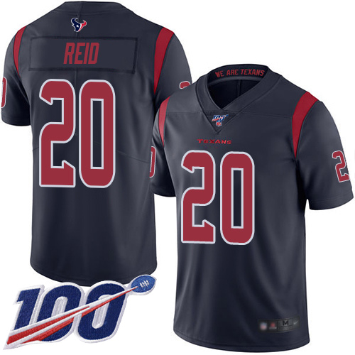 Texans #20 Justin Reid Navy Blue Youth Stitched Football Limited Rush 100th Season Jersey