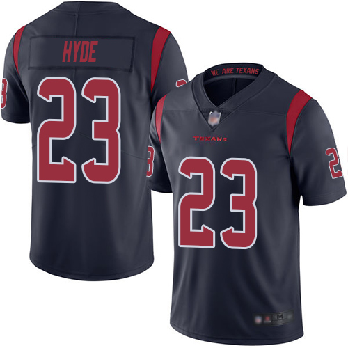 Texans #23 Carlos Hyde Navy Blue Youth Stitched Football Limited Rush Jersey