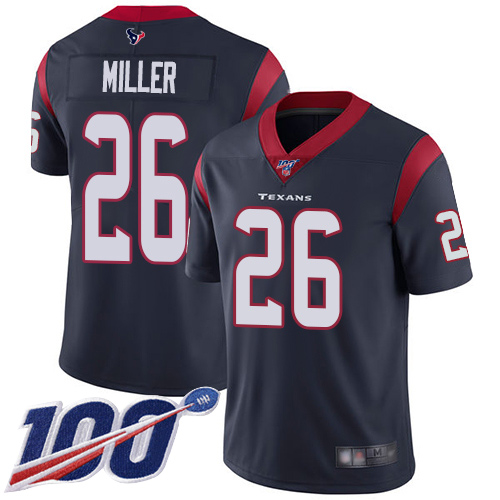 Texans #26 Lamar Miller Navy Blue Team Color Youth Stitched Football 100th Season Vapor Limited Jersey