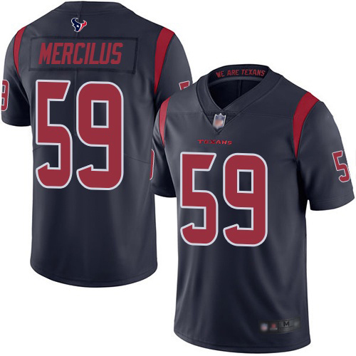 Texans #59 Whitney Mercilus Navy Blue Youth Stitched Football Limited Rush Jersey