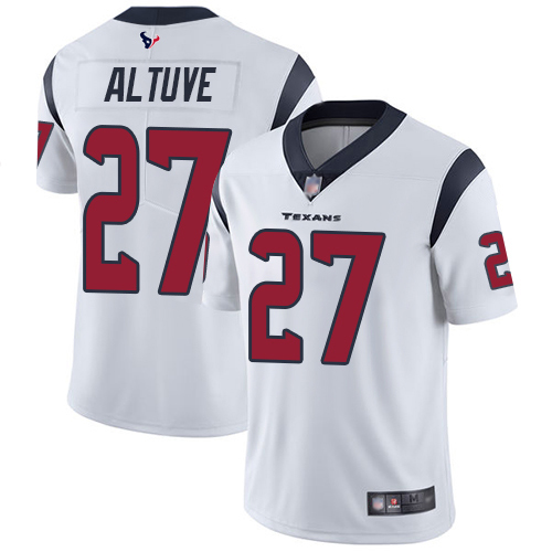 Texans #27 Jose Altuve White Youth Stitched Football Vapor Untouchable Limited Jersey