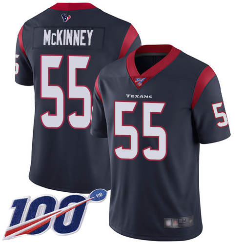Texans #55 Benardrick McKinney Navy Blue Team Color Youth Stitched Football 100th Season Vapor Limited Jersey