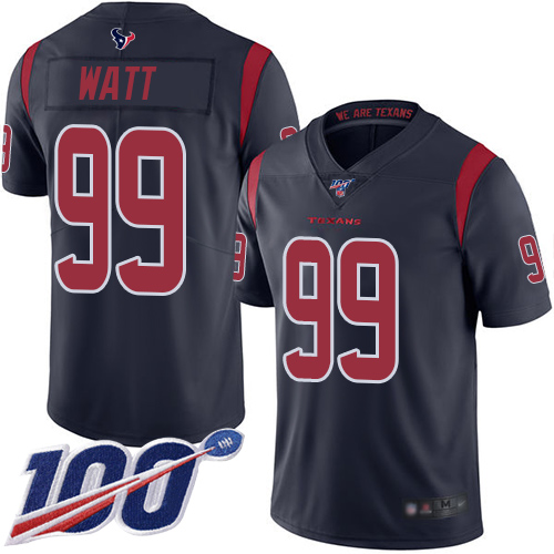Texans #99 J.J. Watt Navy Blue Youth Stitched Football Limited Rush 100th Season Jersey Texans #99 J.J. Watt Navy Blue Youth Stitched Football Limited Rush 100th Season Jersey