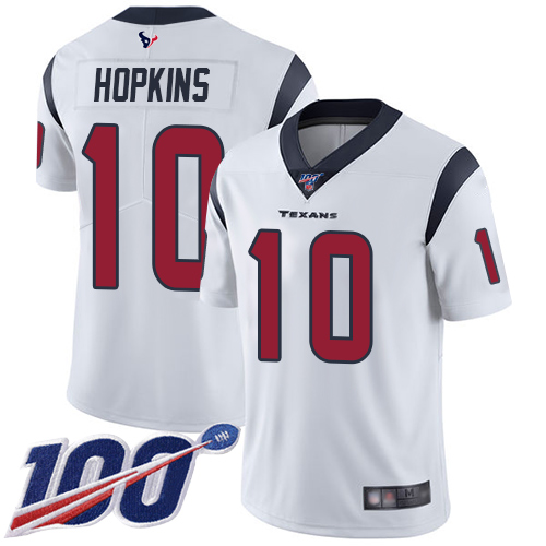 Texans #10 DeAndre Hopkins White Youth Stitched Football 100th Season Vapor Limited Jersey