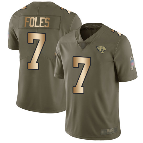 Nike Jaguars #7 Nick Foles Olive/Gold Youth Stitched NFL Limited 2017 Salute to Service Jersey