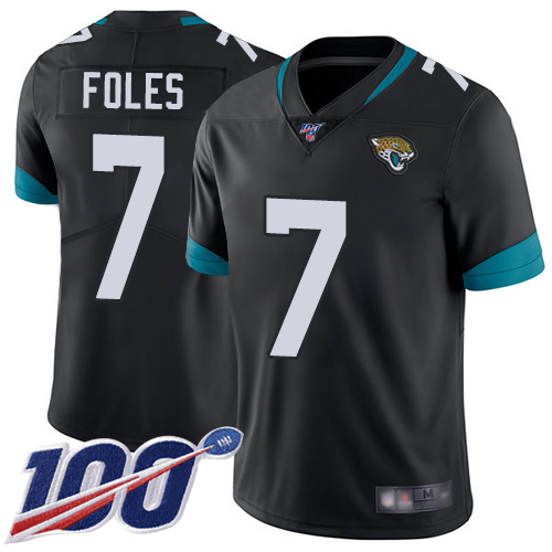 Jaguars #7 Nick Foles Black Team Color Youth Stitched Football 100th Season Vapor Limited Jersey