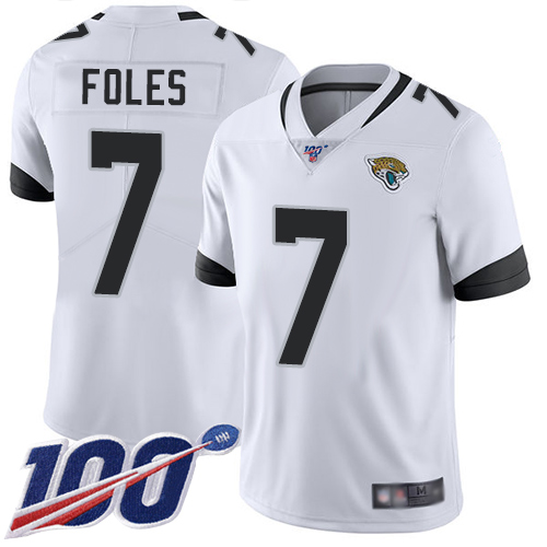 Jaguars #7 Nick Foles White Youth Stitched Football 100th Season Vapor Limited Jersey