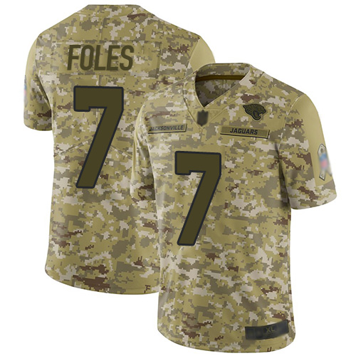 Nike Jaguars #7 Nick Foles Camo Youth Stitched NFL Limited 2018 Salute to Service Jersey