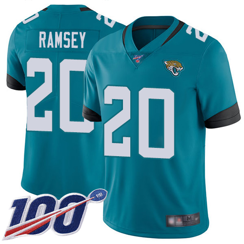 Jaguars #20 Jalen Ramsey Teal Green Alternate Youth Stitched Football 100th Season Vapor Limited Jersey