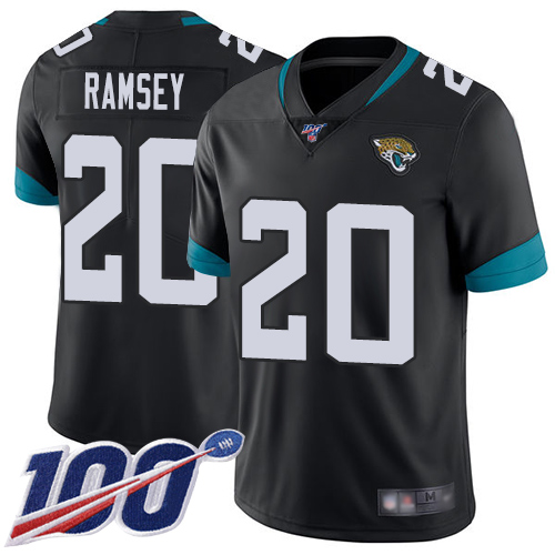 Jaguars #20 Jalen Ramsey Black Team Color Youth Stitched Football 100th Season Vapor Limited Jersey