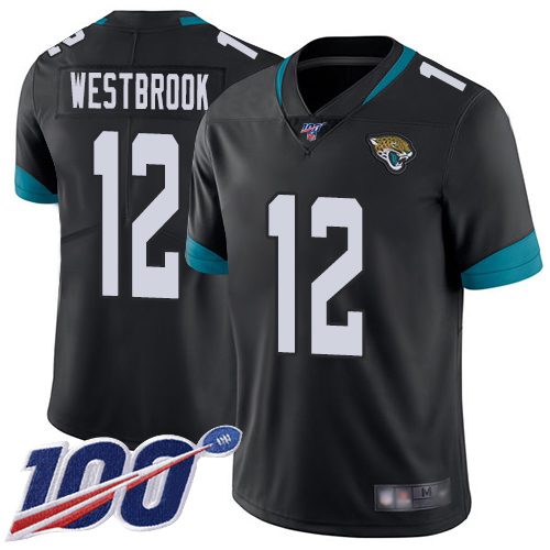 Jaguars #12 Dede Westbrook Black Team Color Youth Stitched Football 100th Season Vapor Limited Jersey