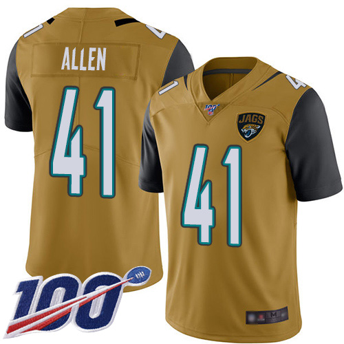 Jaguars #41 Josh Allen Gold Youth Stitched Football Limited Rush 100th Season Jersey