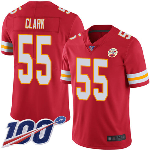 Chiefs #55 Frank Clark Red Team Color Youth Stitched Football 100th Season Vapor Limited Jersey Chiefs #55 Frank Clark Red Team Color Youth Stitched Football 100th Season Vapor Limited Jersey