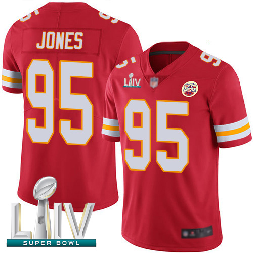 Chiefs #95 Chris Jones Red Team Color Super Bowl LIV Bound Youth Stitched Football Vapor Untouchable Limited Jersey