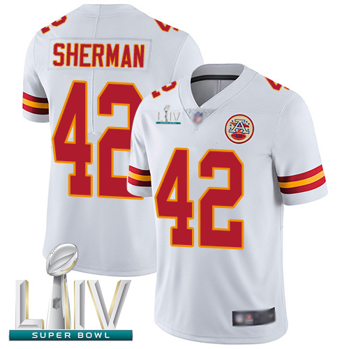 Chiefs #42 Anthony Sherman White Super Bowl LIV Bound Youth Stitched Football Vapor Untouchable Limited Jersey