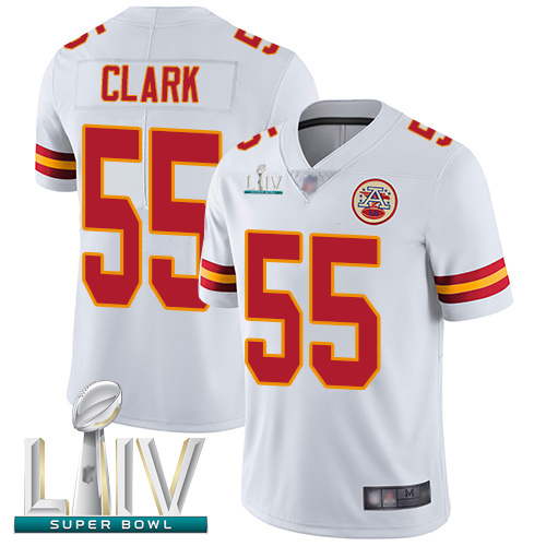 Chiefs #55 Frank Clark White Super Bowl LIV Bound Youth Stitched Football Vapor Untouchable Limited Jersey