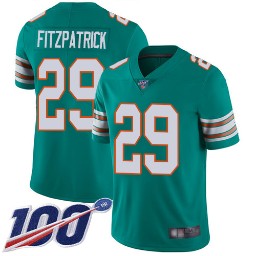 Dolphins #29 Minkah Fitzpatrick Aqua Green Alternate Youth Stitched Football 100th Season Vapor Limited Jersey
