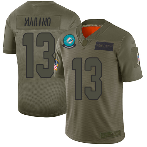 Dolphins #13 Dan Marino Camo Youth Stitched Football Limited 2019 Salute to Service Jersey