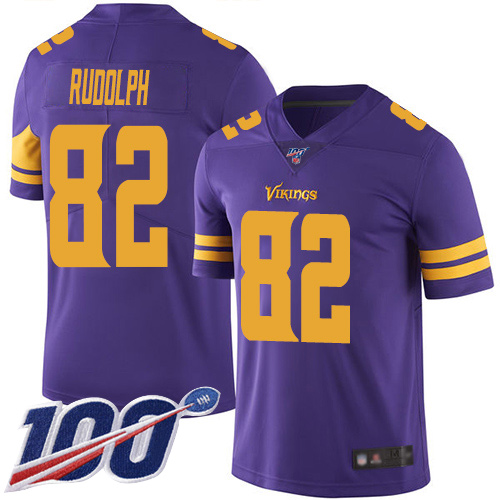 Vikings #82 Kyle Rudolph Purple Youth Stitched Football Limited Rush 100th Season Jersey