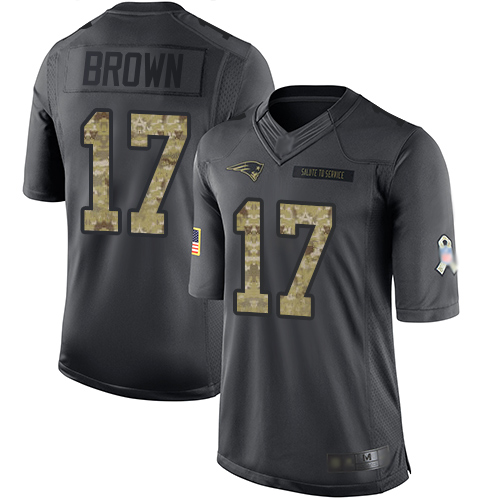 Patriots #17 Antonio Brown Black Youth Stitched Football Limited 2016 Salute to Service Jersey Patriots #17 Antonio Brown Black Youth Stitched Football Limited 2016 Salute to Service Jersey