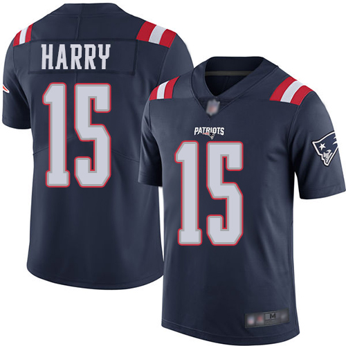 Patriots #15 N'Keal Harry Navy Blue Youth Stitched Football Limited Rush Jersey