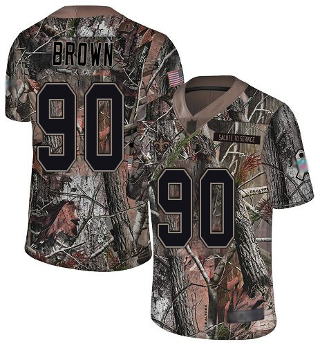 Nike Saints #90 Malcom Brown Camo Youth Stitched NFL Limited Rush Realtree Jersey