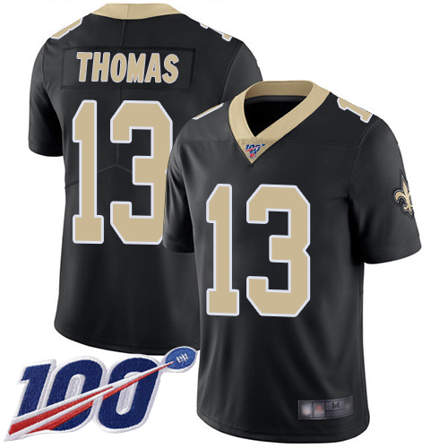 Saints #13 Michael Thomas Black Team Color Youth Stitched Football 100th Season Vapor Limited Jersey