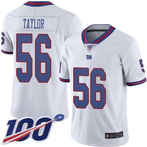 Giants #56 Lawrence Taylor White Youth Stitched Football Limited Rush 100th Season Jersey