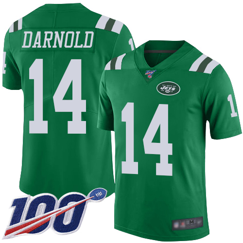 Jets #14 Sam Darnold Green Youth Stitched Football Limited Rush 100th Season Jersey Jets #14 Sam Darnold Green Youth Stitched Football Limited Rush 100th Season Jersey