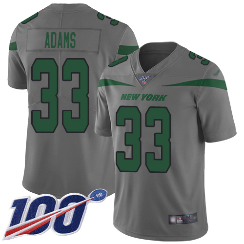 Jets #33 Jamal Adams Gray Youth Stitched Football Limited Inverted Legend 100th Season Jersey