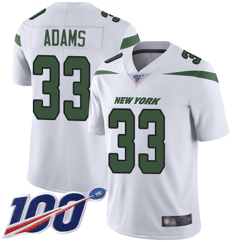 Jets #33 Jamal Adams White Youth Stitched Football 100th Season Vapor Limited Jersey