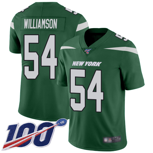 Jets #54 Avery Williamson Green Team Color Youth Stitched Football 100th Season Vapor Limited Jersey