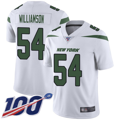 Jets #54 Avery Williamson White Youth Stitched Football 100th Season Vapor Limited Jersey