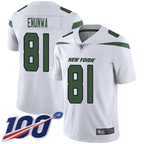 Jets #81 Quincy Enunwa White Youth Stitched Football 100th Season Vapor Limited Jersey