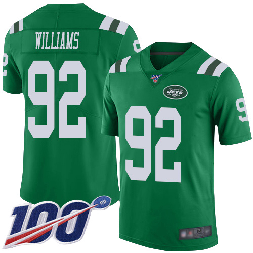 Jets #92 Leonard Williams Green Youth Stitched Football Limited Rush 100th Season Jersey