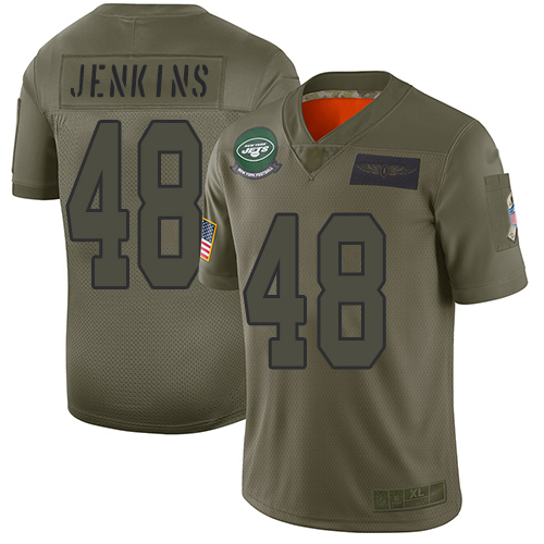 Jets #48 Jordan Jenkins Camo Youth Stitched Football Limited 2019 Salute to Service Jersey