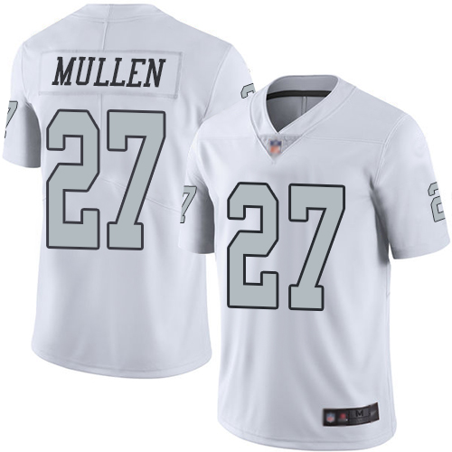 Raiders #27 Trayvon Mullen White Youth Stitched Football Limited Rush Jersey