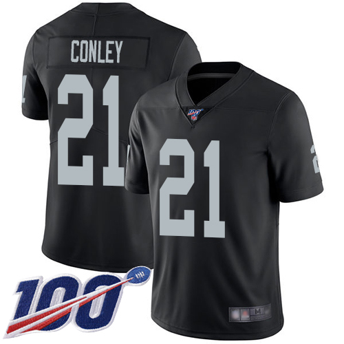 Raiders #21 Gareon Conley Black Team Color Youth Stitched Football 100th Season Vapor Limited Jersey